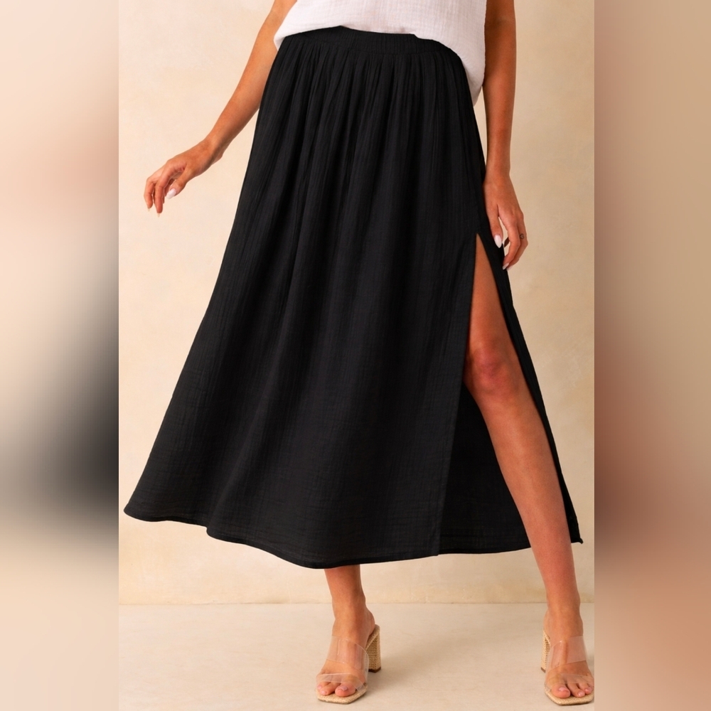NWT Z Supply 100% Cotton‎ Gauze Midi Skirt With Elastic Waist Sz Medium